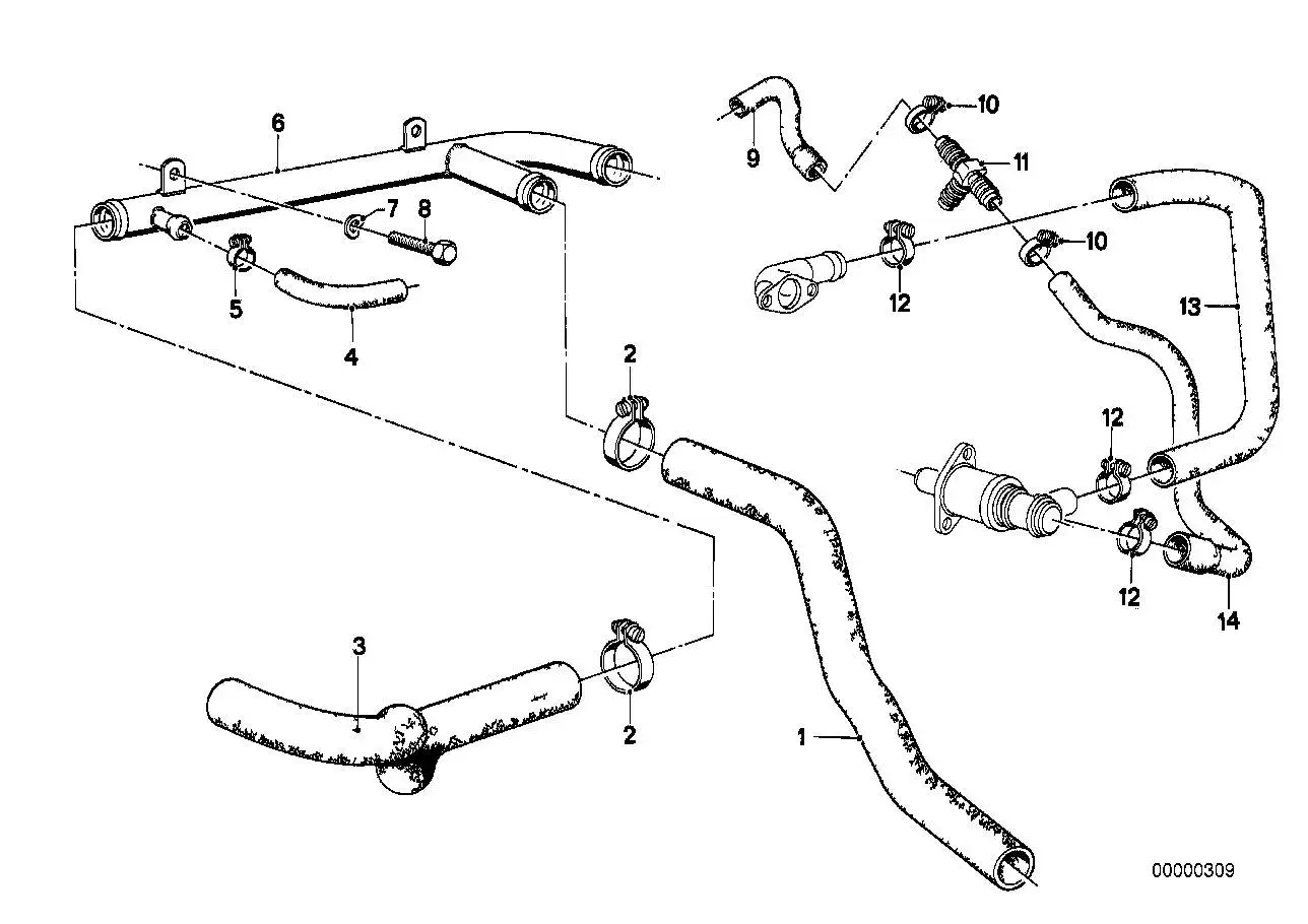 BMW Schlauch E12 E23 E24 11611259414