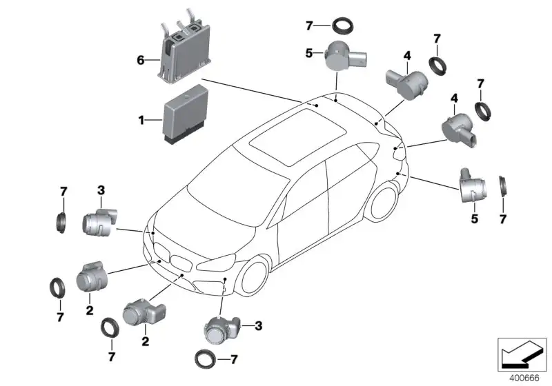 BMW Ultraschallsensor Dark Shadow F16 F26 F39 F45 F46 F48 F86 662