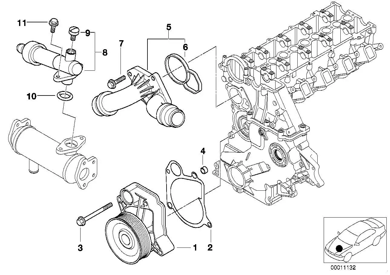 BMW Thermostat mit Anschlussstutzen E39 E46 11532247019 - 3er E46