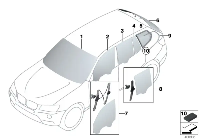 BMW Frontscheibe grün Regensensor F25 51317283828