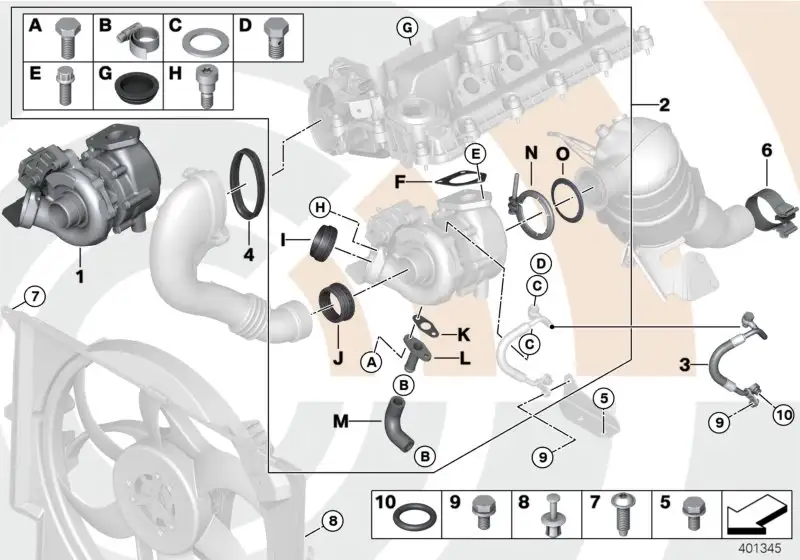 BMW RP Abgasturbolader E87 E90 E91 11657795499 - 1er E87, 3er E90