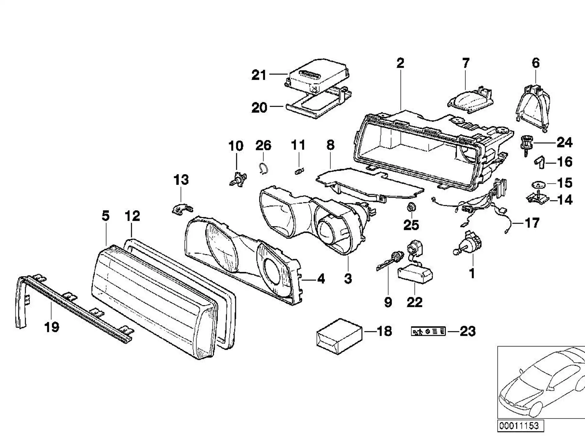 BMW Abdeckscheibe rechts E38 63128361280
