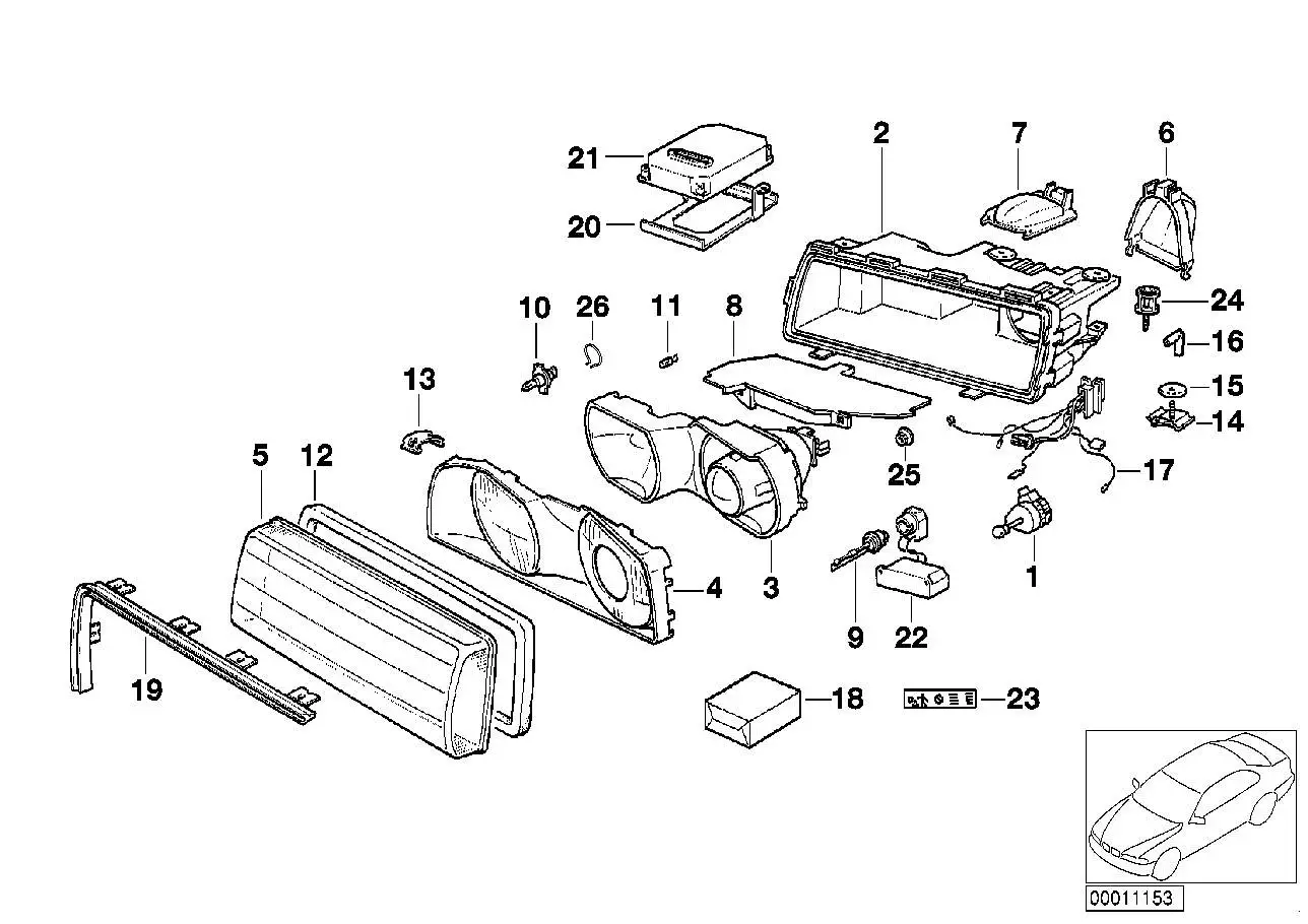 BMW Klammer Scheinwerfer E38 63128361004 - 7er E38
