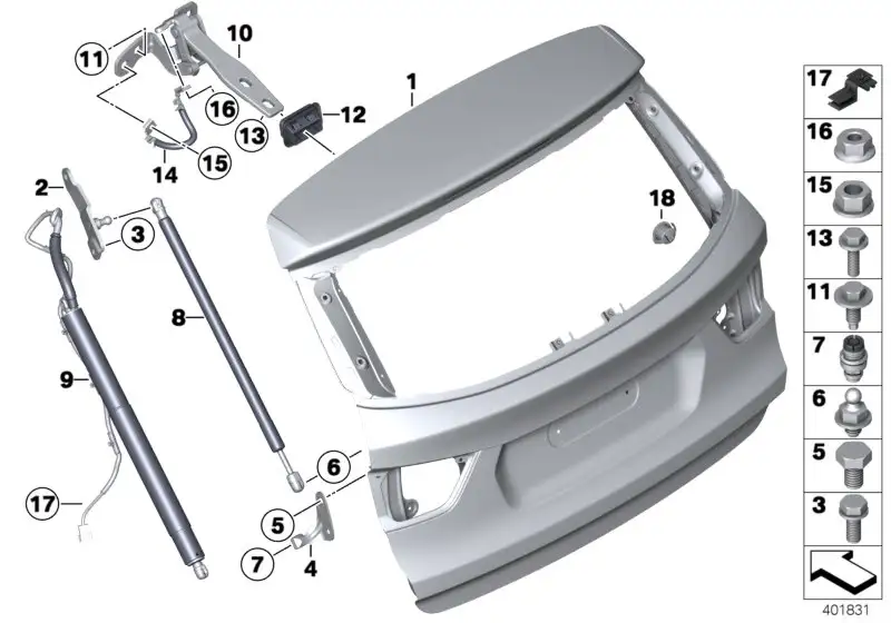 BMW Anbausatz Heckklappe 41009650332 - Bildposition --