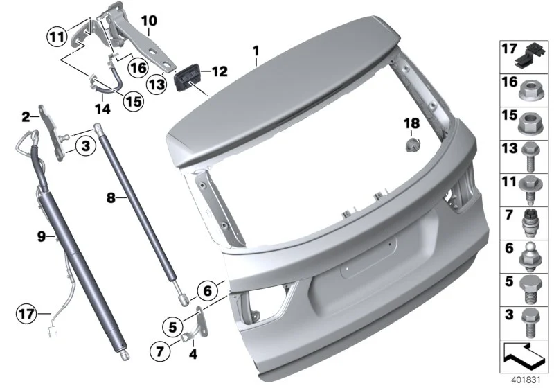 BMW Masseband Scharnier Heckklappe F25 51247273679
