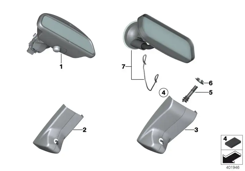 BMW Innenspiegel manuell F01 F02 F07 F10 F11 F25 F26 F30 F31 F32