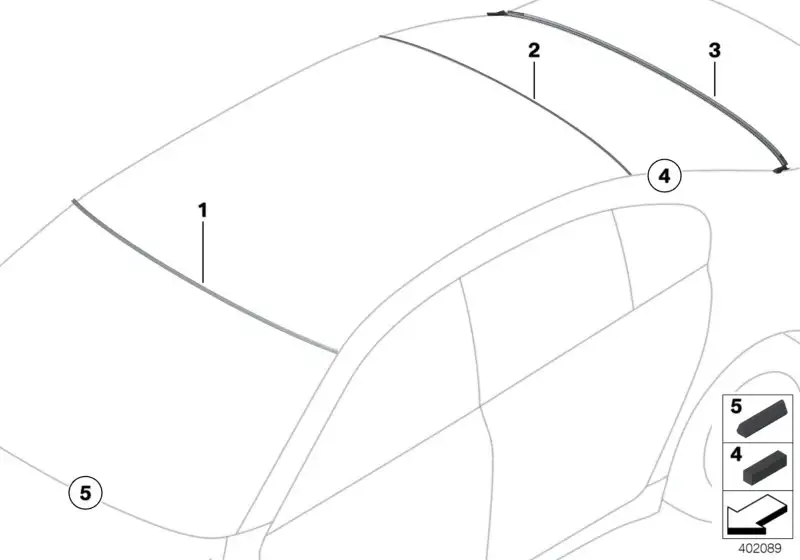 BMW Abdeckung Heckscheibe oben F01 F02 F04 51317184568 - Bildposi