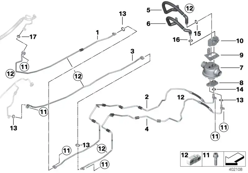 BMW Saugleitung hinten F01 F02 F04 64539198295