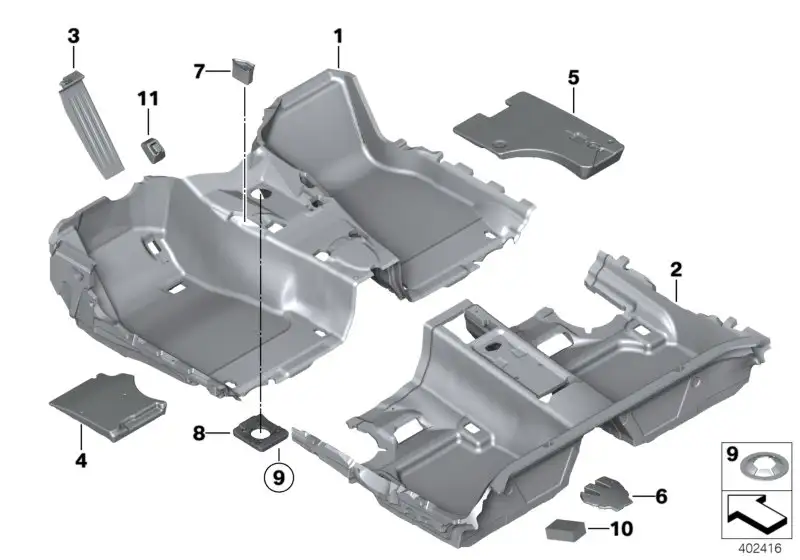 BMW Bodenverkleidung vorn F32 F33 F82 F83 51478056832