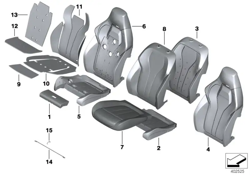BMW Schaumteil Komfortsitz Klima F85 F86 52108079593 - Bildpositi