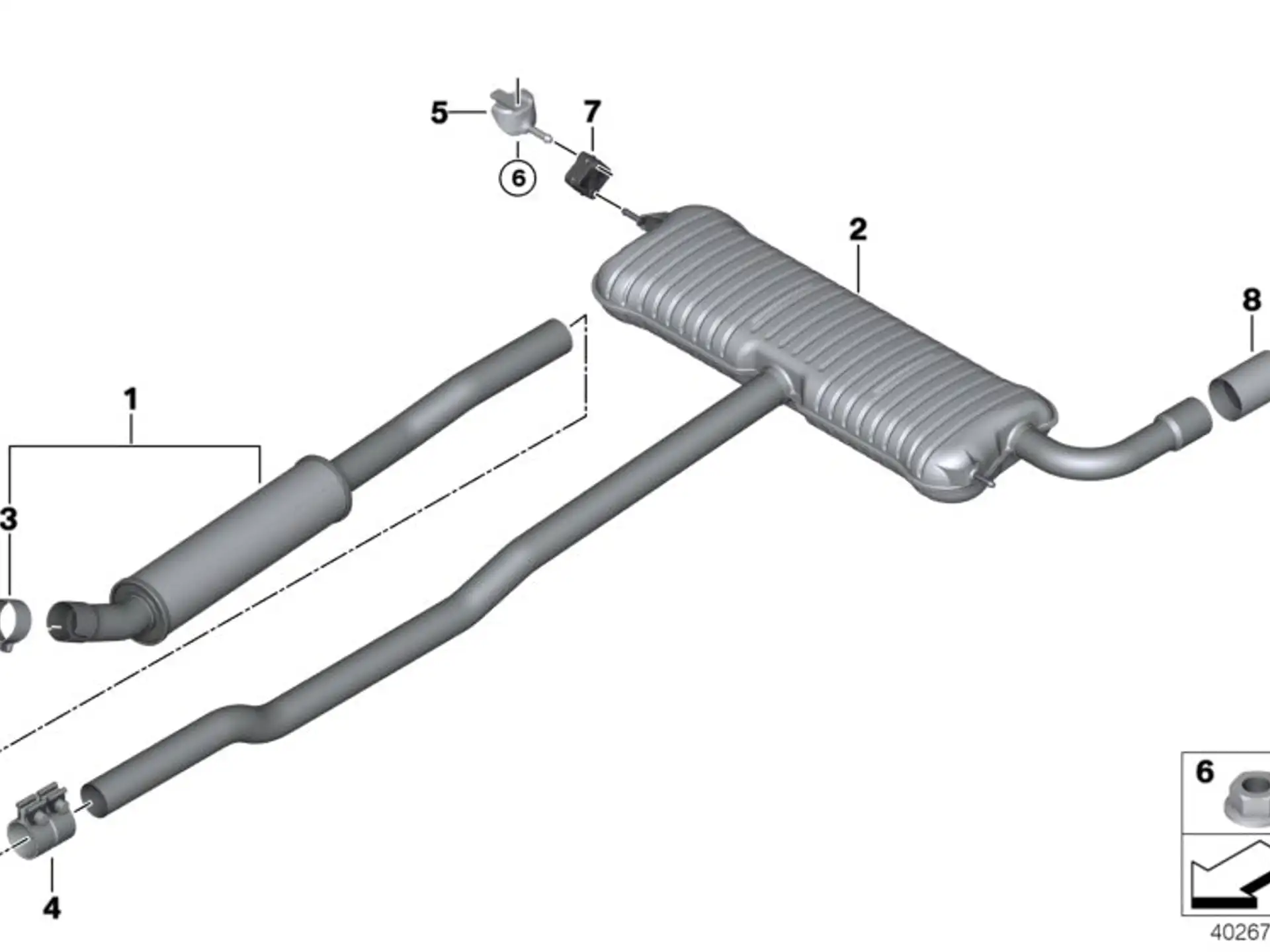 BMW Halter Abgasanlage F39 F20 F44 F45 F46 F48 F54 F60 18308617370