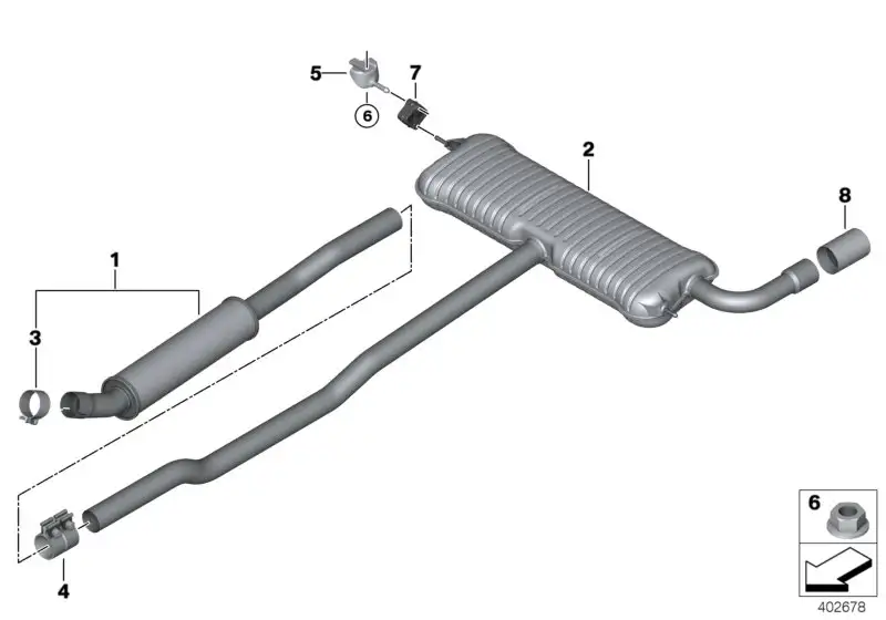 BMW Nachschalldämpfer 18308627282 - Bildposition 02