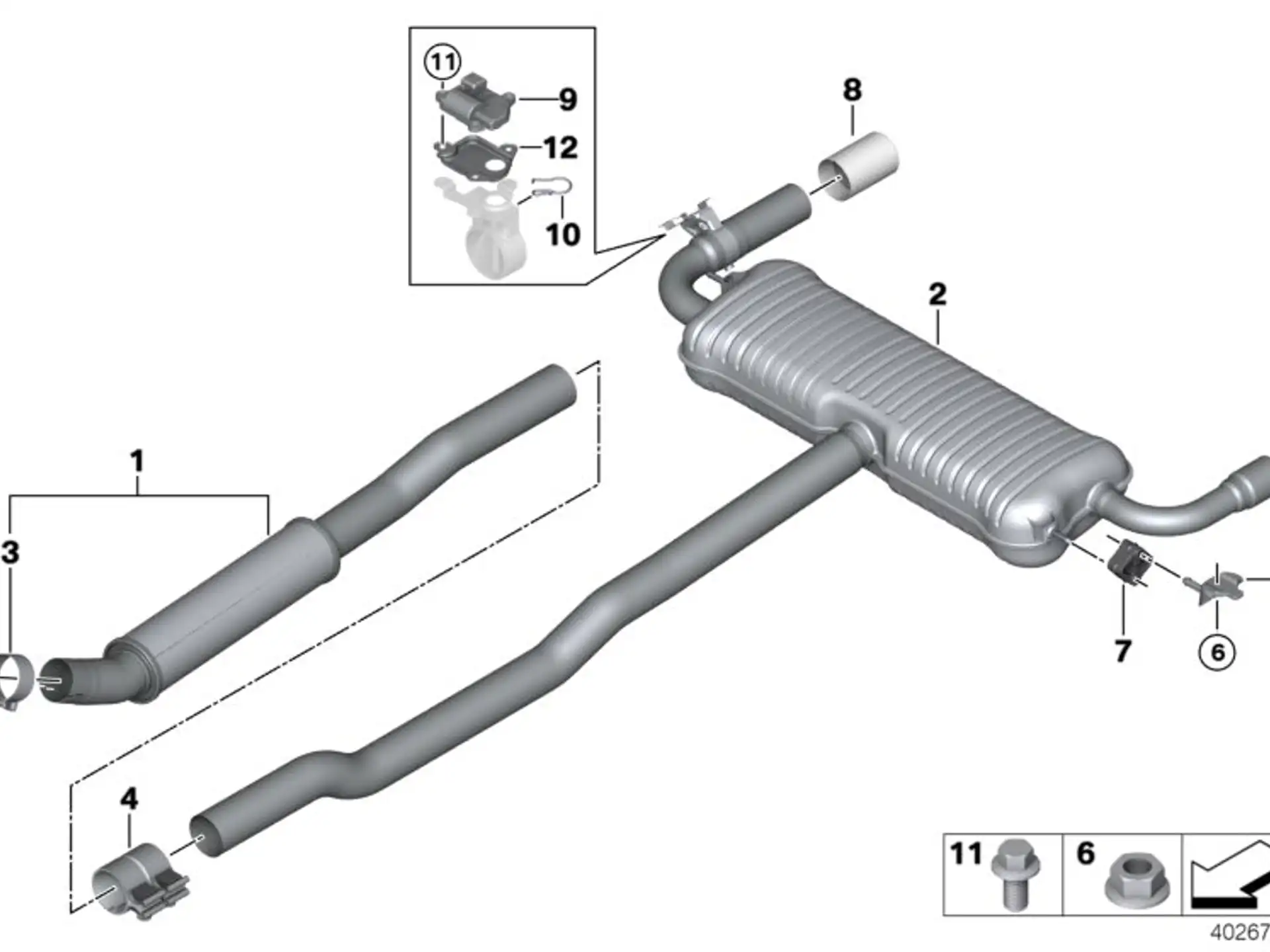 BMW Vorschalldämpfer F39 F45 F48 F54 F60 18308627217