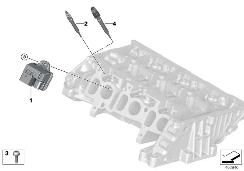 BMW Glühstift mit Brennraumdrucksensor F20 F21 F45 F46 F48 F54 F6