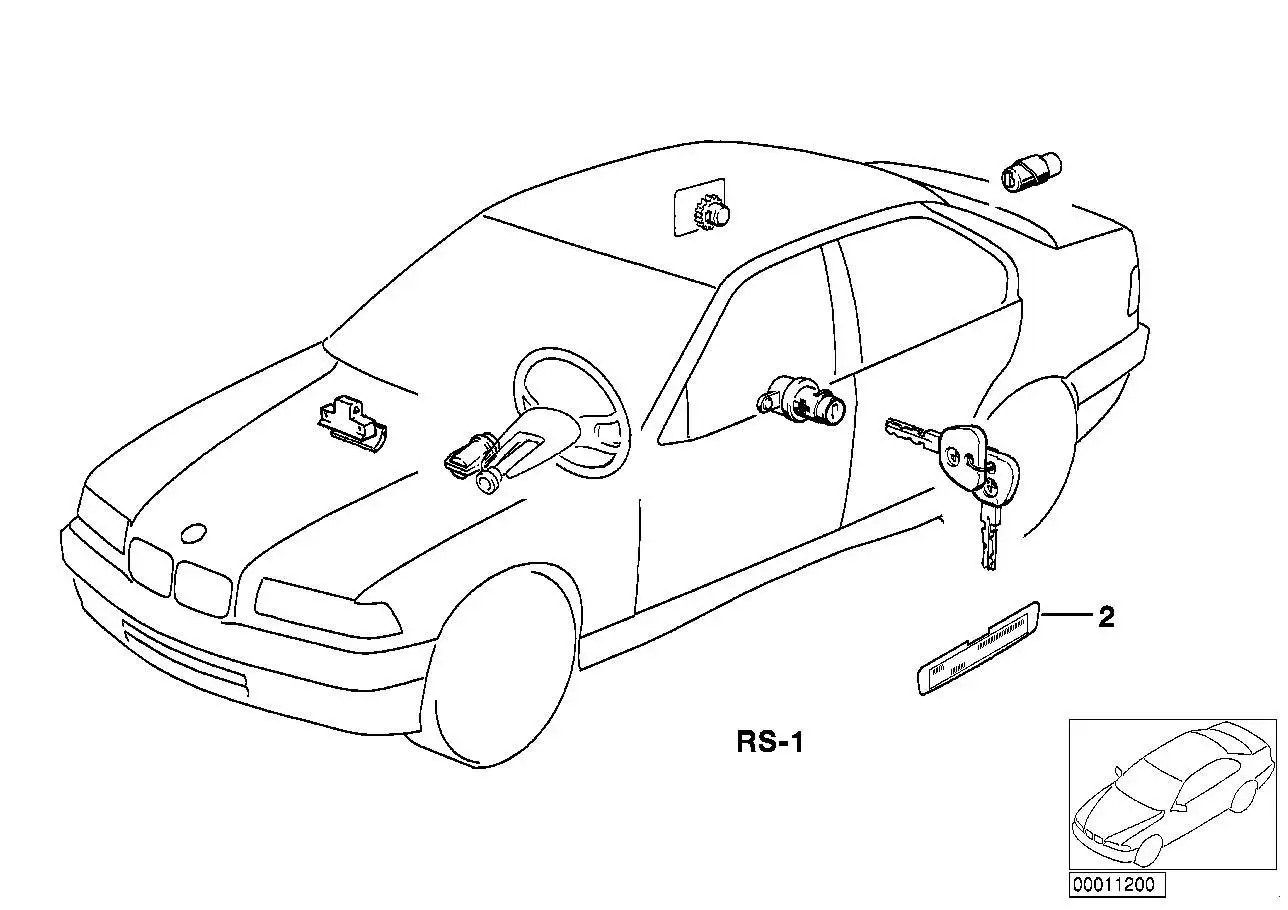 BMW Reparatursatz Gleichschliessung E23 51211925863 - Bildpositio