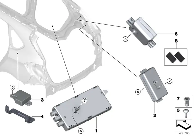 BMW Antennenverstärker AM/FM F45 65209286370 - 2er F45 Active Tou