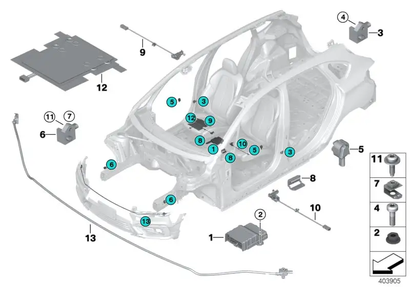 BMW Sensor Fussgängerschutz PTS F48 65776833345