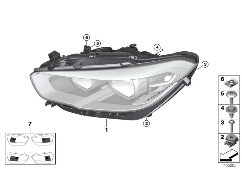 BMW Scheinwerfer LED links F20 F21 63117414143