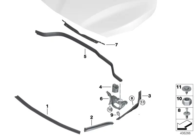 BMW Abdichtung Seitenwand vorne rechts F45 F46 51767300518