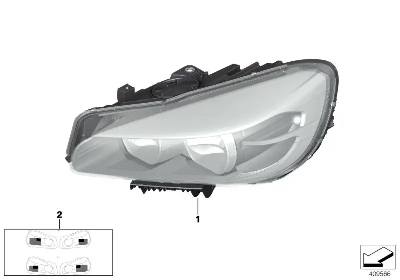 BMW Scheinwerfer LED rechts F45 F46 63117391402