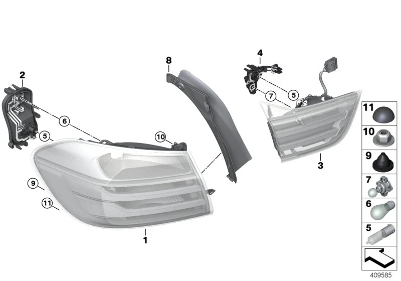 BMW Lampenträger Heckleuchte Seitenwand li F32 F33 F36 F82 63217366065