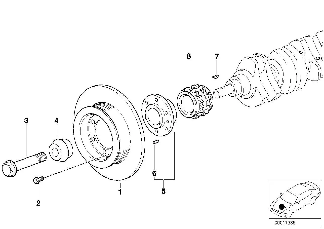 BMW Sechskantschraube mit Scheibe E36 E38 E39 E46 E52 E53 E60 E61