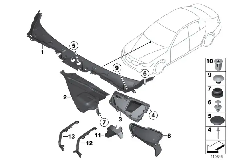 BMW Abdeckung Windlauf F34 51717285941 - 3er F34