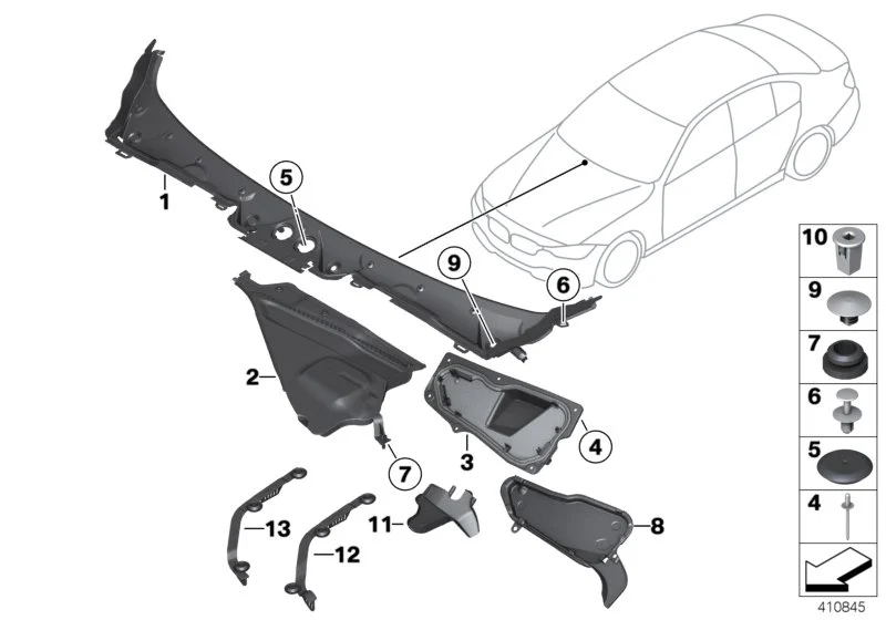 BMW Abdeckung Windlauf F30 F31 F80 F83 51717258177