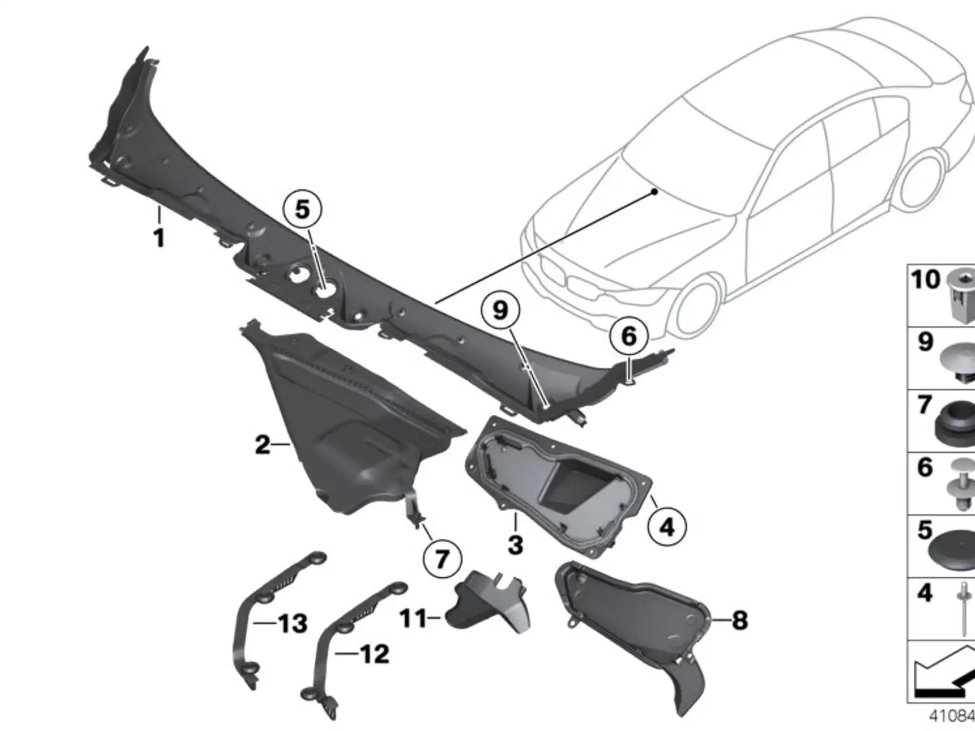 BMW Abdeckung Windlauf F30 F31 F80 F83 51717258177