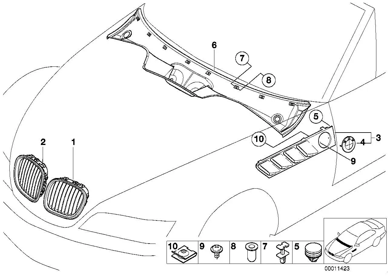 BMW Ziergitter rechts 51130031434