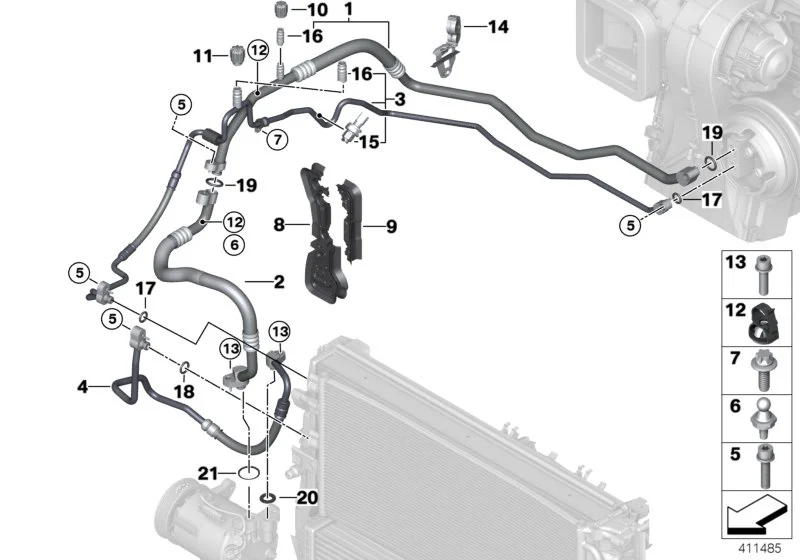 BMW Leitungsclip F39 F20 F44 F45 F46 F48 F54 F55 F56 F57 F60 07149209733