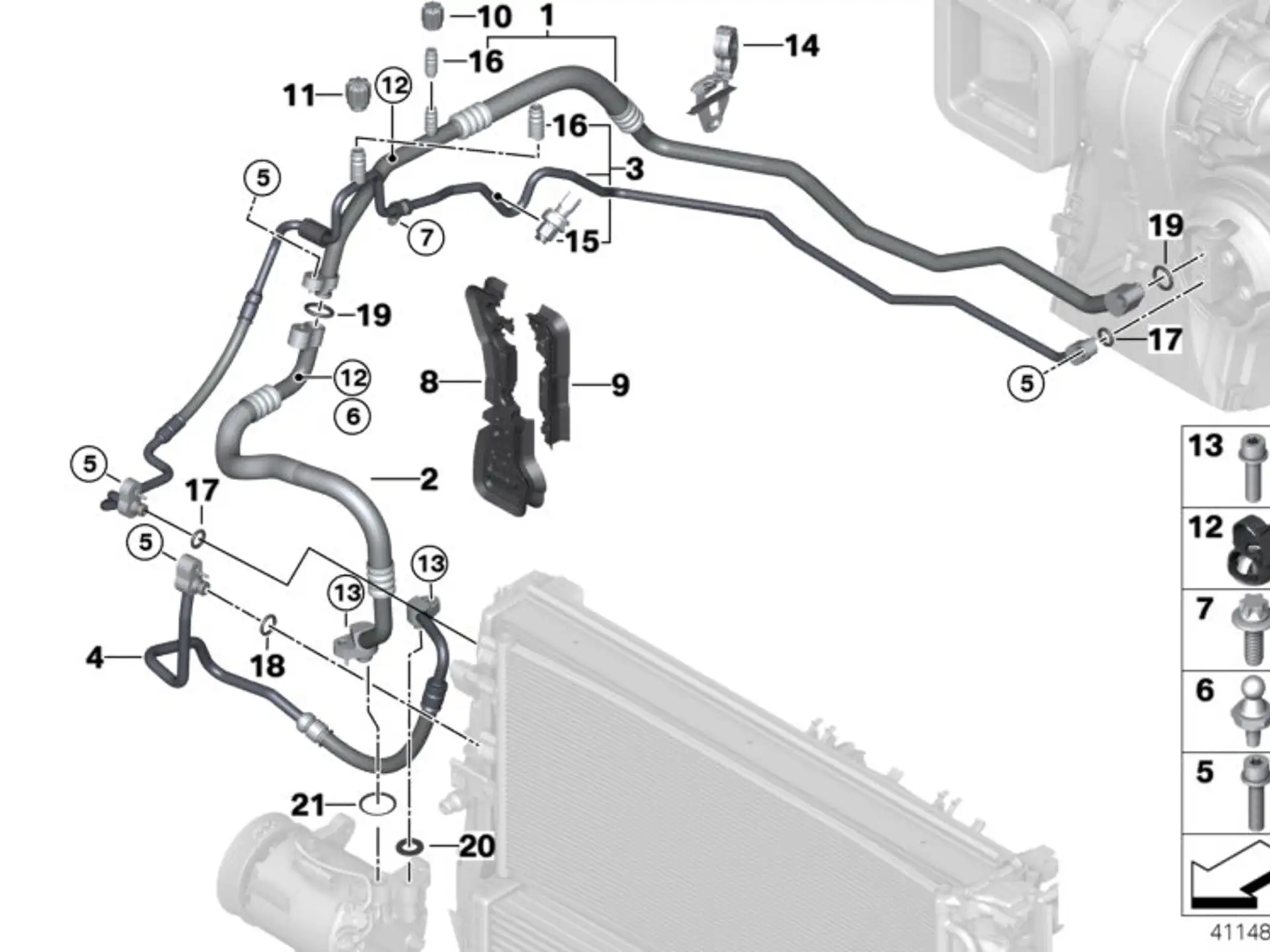 BMW Leitungsclip F39 F20 F44 F45 F46 F48 F54 F55 F56 F57 F60 07149209733