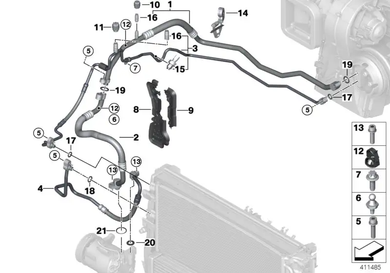 BMW Leitungsclip F39 F20 F44 F45 F46 F48 F54 F55 F56 F57 F60 0714