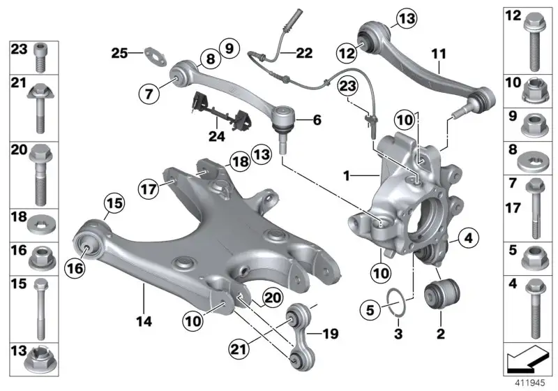 BMW Radträger hinten links 33322284145 - Bildposition 01