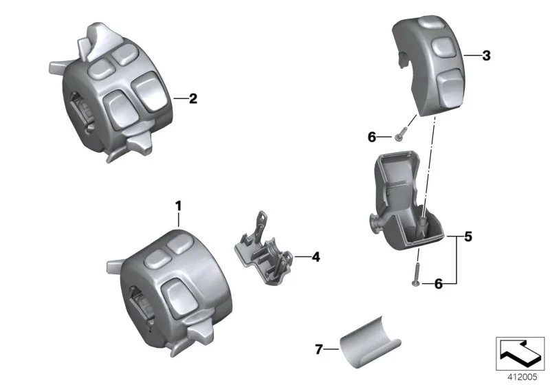 BMW Deckel Kombischalter links K18 K19 K21 K26 K40 K42 K43 K44 K46 K70 K71 K72 K73 K75 61317708221