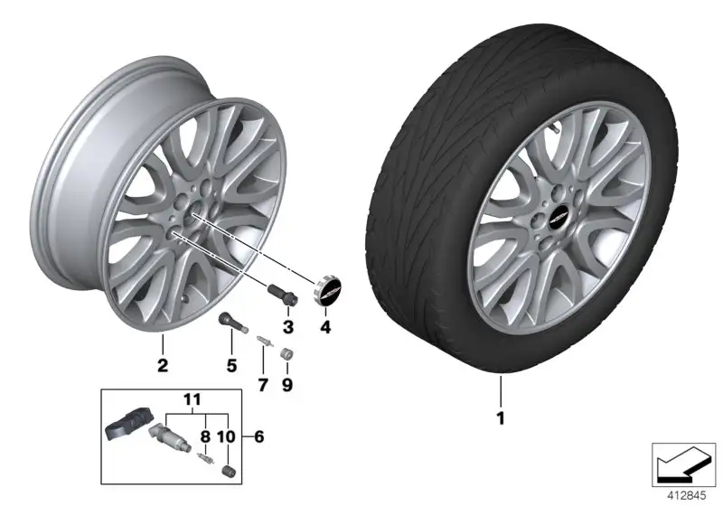 MINI Nabenabdeckung MINI YOURS F54 F55 F56 F57 F60 36136884966