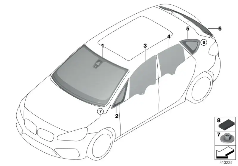 BMW Heckscheibe F45 51317466413