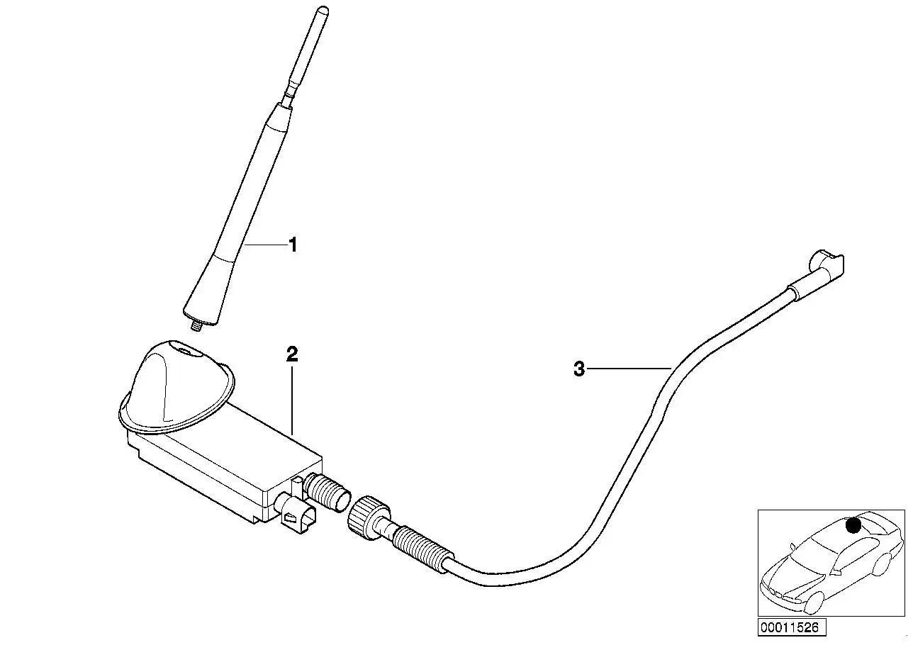 BMW Antennenstrahler Dachantenne 65218400779 - Bildposition 01