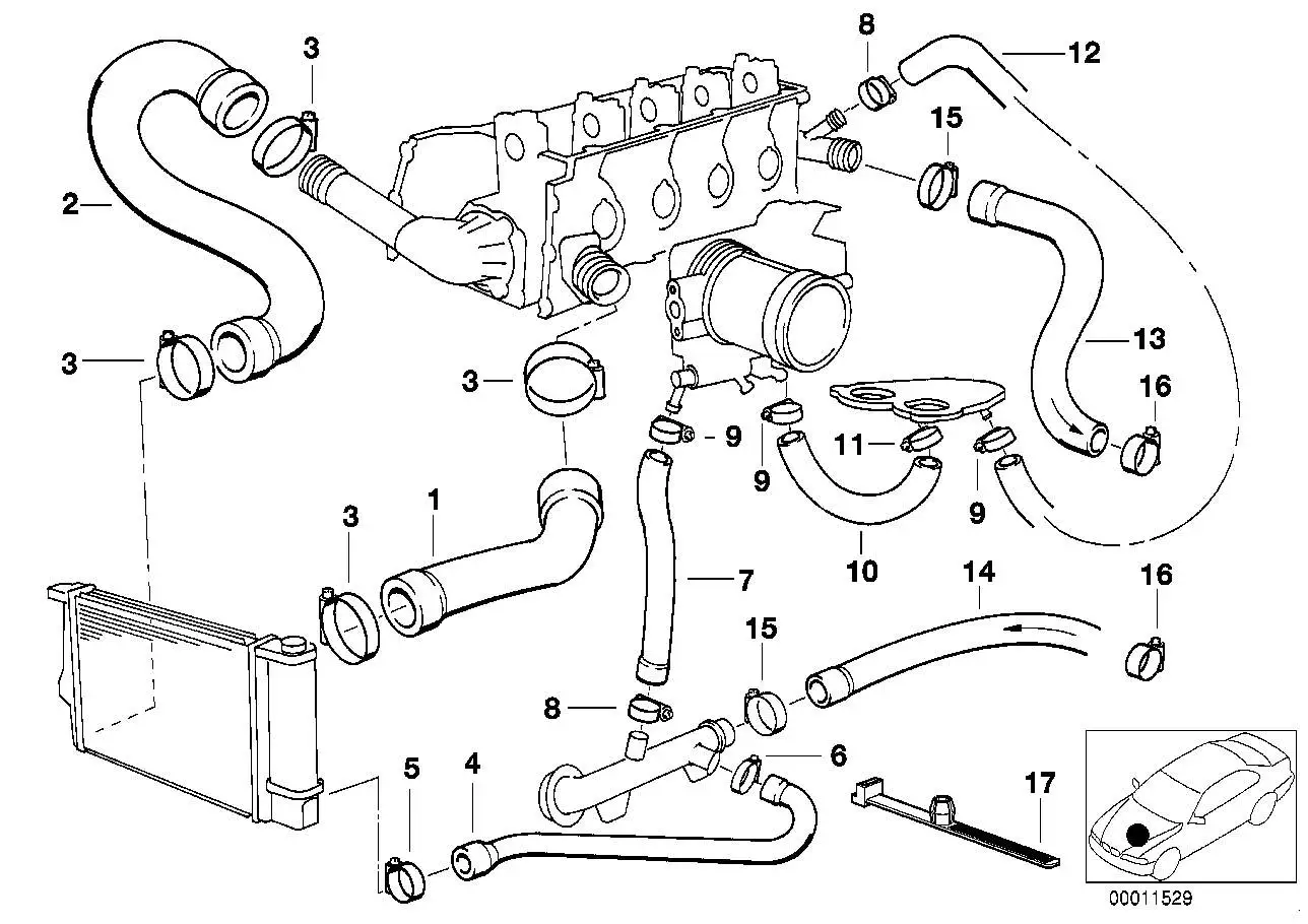 BMW Wasserschlauch E36 11531727448