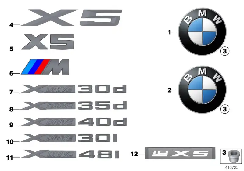 BMW Schriftzug E70 51147250849 - Bildposition 06