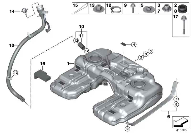BMW Kraftstofftank Kunststoff E70 E71 F15 F16 16117195462 - Bildp