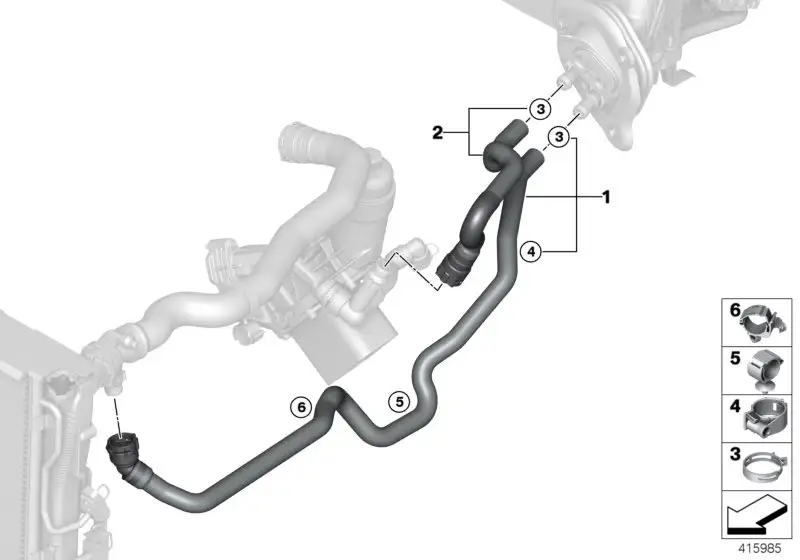 BMW Schlauch Heizkörper-Motorvorlauf F20 F21 F22 F23 F30 F31 F32
