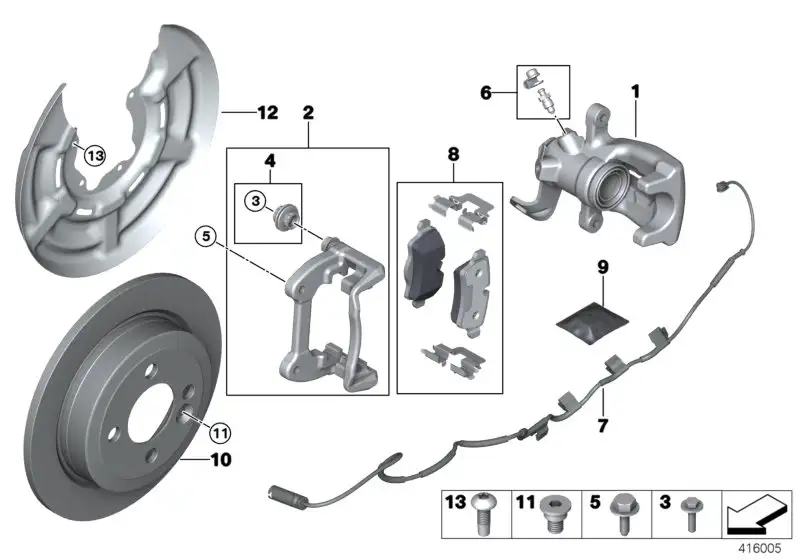 BMW Bremssattelgehäuse links R55 R56 R57 R58 R59 34216785611 - MI