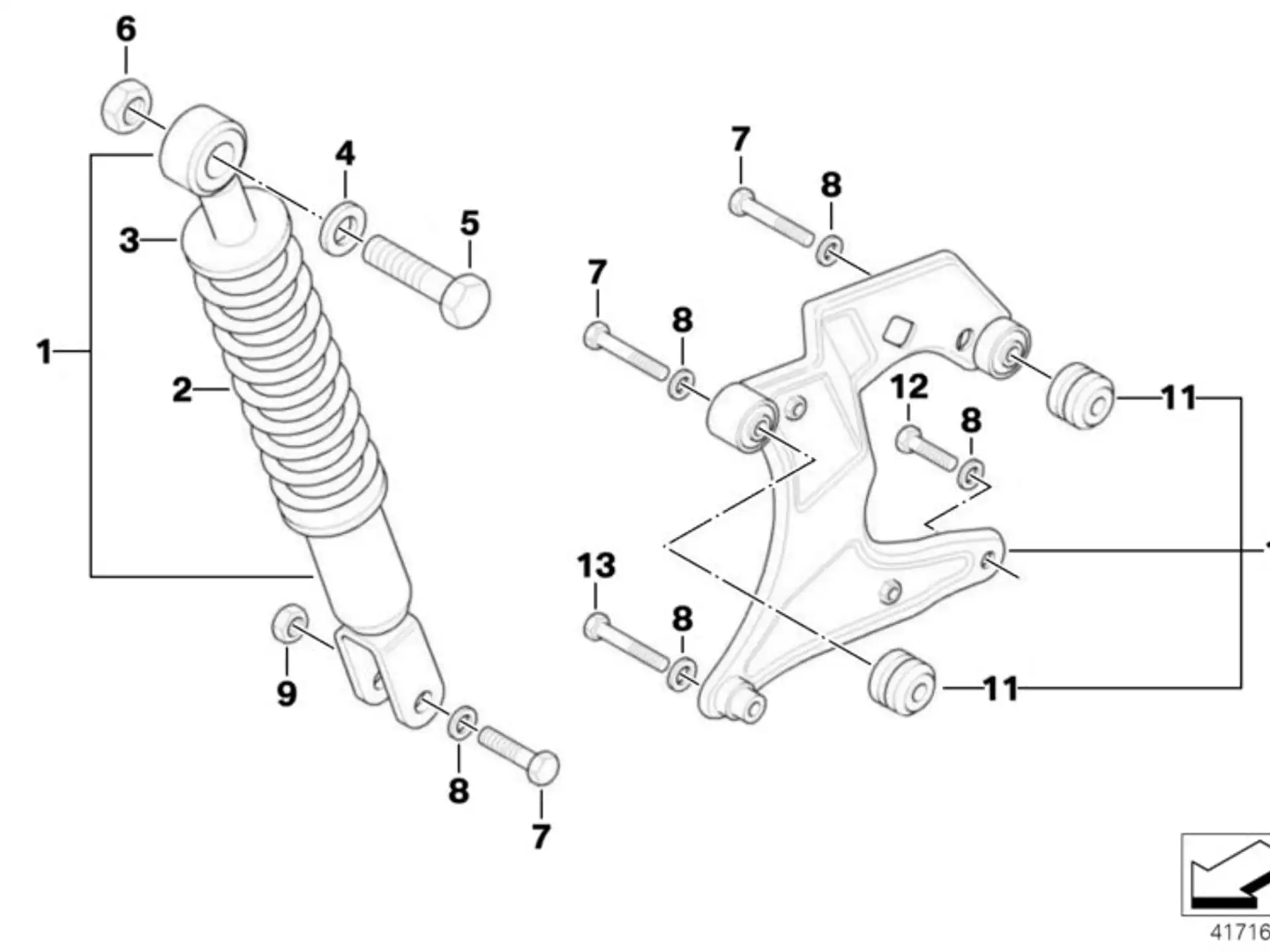 BMW Federbein hinten 33532335988