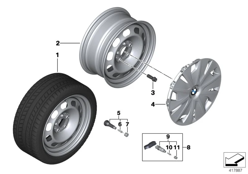 BMW Radelektronikmodul RDC 315MHZ F20 F44 G20 G21 G28 G29 M40i 36106877934