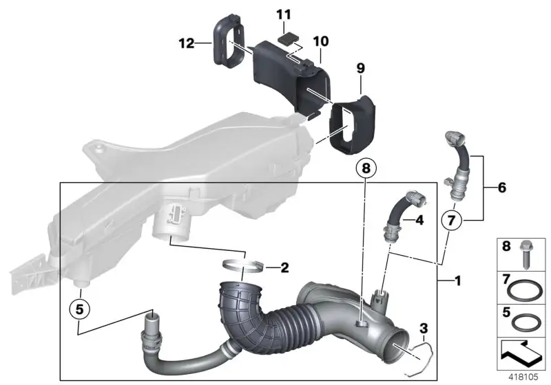 BMW Rohr mit Heizelement F20 F21 F22 F23 F30 F31 F32 F33 F34 F36