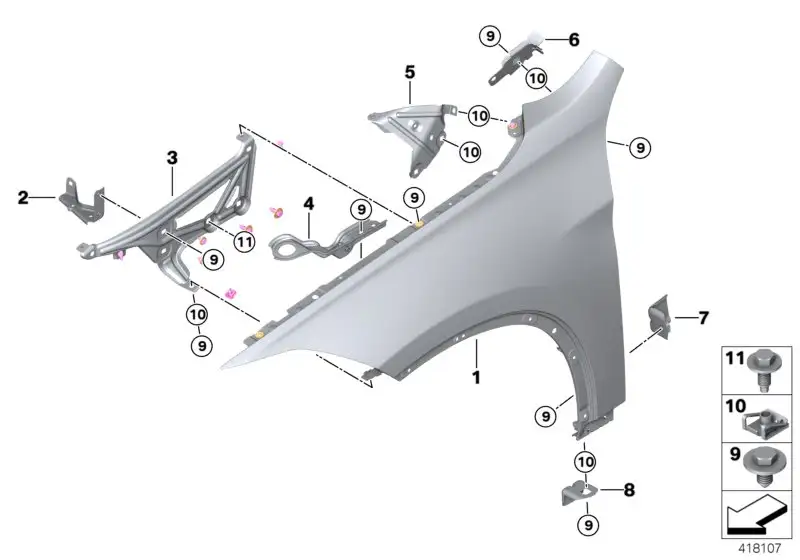 BMW Querstütze Seitenwand links F39 F48 41007427127