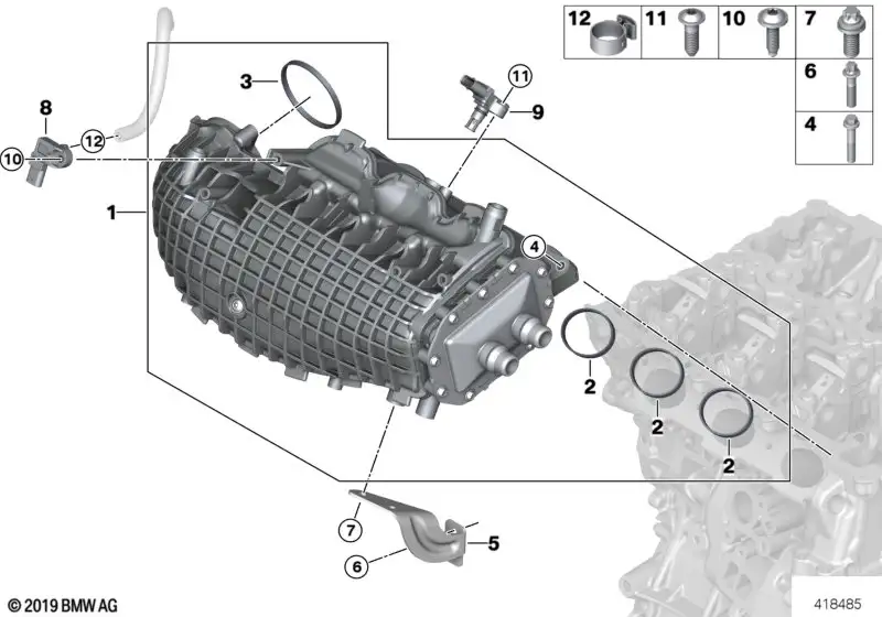 BMW Sauganlage mit Ladeluftkühler I12 I15 11617634226