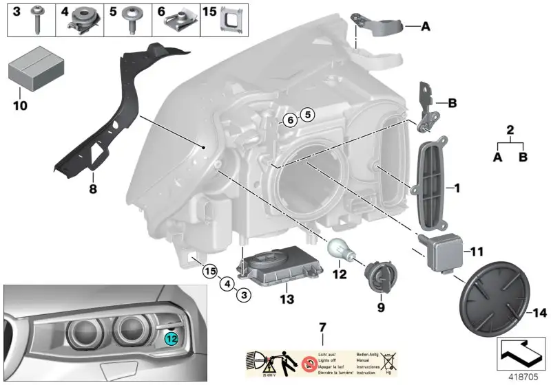 BMW Scheinwerfertreibermodul Xenon-Licht F25 F26 63117440882