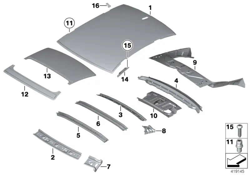 BMW Dachspriegel vorn F10 F11 41237240533 - 5er